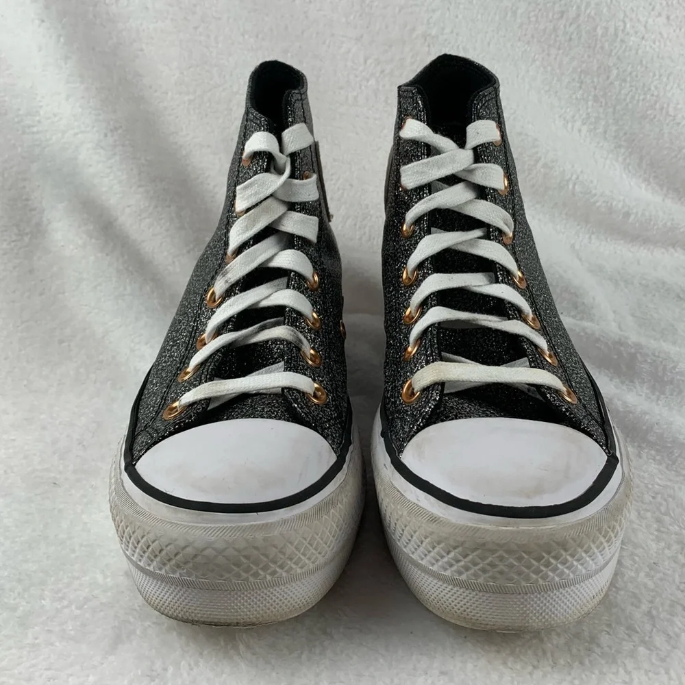 Converse Chuck Taylor All Stars Womens 6 Lift Platform High Top Metallic Glitter - Picture 4 of 11